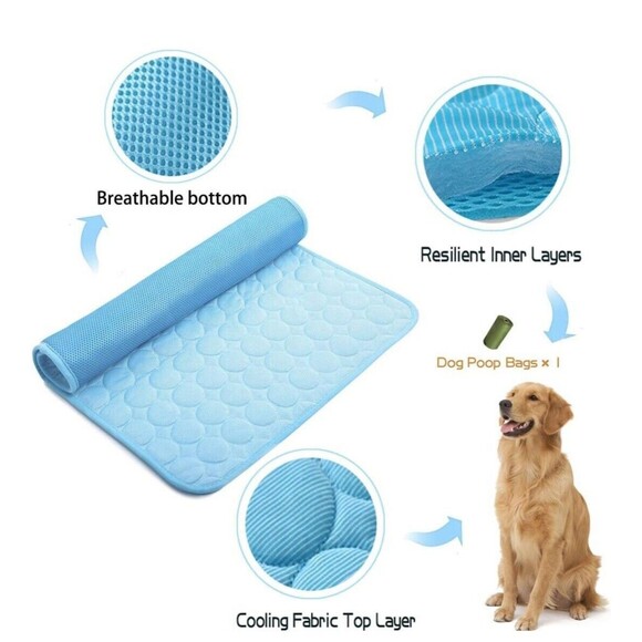 MICROCOSMOS Summer Cooling Mat & Sleeping Pad- Water Absorption Top. 40"×28" - Picture 2 of 7